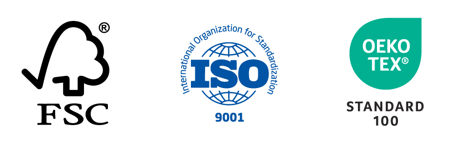 Sustainability certification icons for Lotusify packaging materials